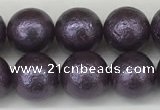 CSB2272 15.5 inches 8mm round wrinkled shell pearl beads wholesale