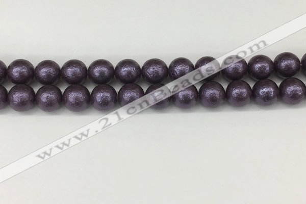 CSB2273 15.5 inches 10mm round wrinkled shell pearl beads wholesale