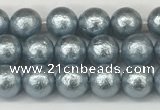 CSB2280 15.5 inches 4mm round wrinkled shell pearl beads wholesale