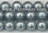 CSB2281 15.5 inches 6mm round wrinkled shell pearl beads wholesale