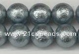 CSB2282 15.5 inches 8mm round wrinkled shell pearl beads wholesale