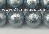 CSB2284 15.5 inches 12mm round wrinkled shell pearl beads wholesale