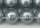 CSB2285 15.5 inches 14mm round wrinkled shell pearl beads wholesale