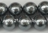 CSB2292 15.5 inches 8mm round wrinkled shell pearl beads wholesale