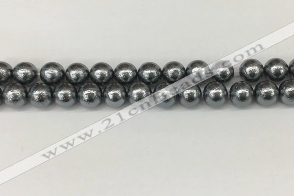 CSB2292 15.5 inches 8mm round wrinkled shell pearl beads wholesale