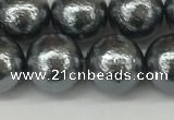 CSB2293 15.5 inches 10mm round wrinkled shell pearl beads wholesale