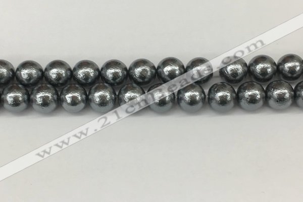 CSB2294 15.5 inches 12mm round wrinkled shell pearl beads wholesale