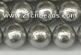 CSB2302 15.5 inches 8mm round wrinkled shell pearl beads wholesale