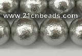 CSB2304 15.5 inches 12mm round wrinkled shell pearl beads wholesale