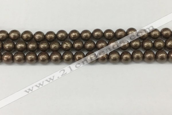 CSB2311 15.5 inches 6mm round wrinkled shell pearl beads wholesale