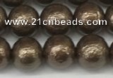 CSB2312 15.5 inches 8mm round wrinkled shell pearl beads wholesale