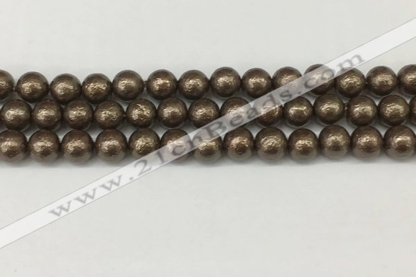 CSB2312 15.5 inches 8mm round wrinkled shell pearl beads wholesale