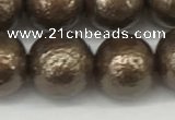 CSB2314 15.5 inches 12mm round wrinkled shell pearl beads wholesale