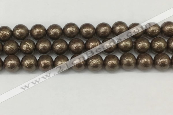 CSB2314 15.5 inches 12mm round wrinkled shell pearl beads wholesale