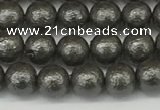 CSB2320 15.5 inches 4mm round wrinkled shell pearl beads wholesale