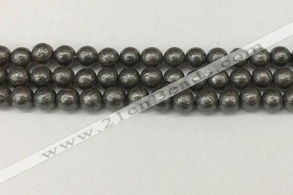 CSB2322 15.5 inches 8mm round wrinkled shell pearl beads wholesale