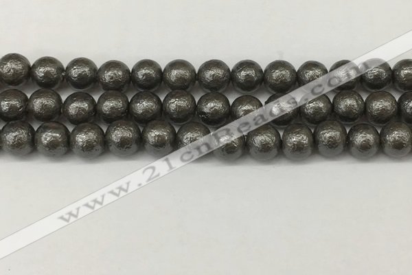 CSB2323 15.5 inches 10mm round wrinkled shell pearl beads wholesale