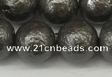 CSB2325 15.5 inches 14mm round wrinkled shell pearl beads wholesale