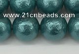 CSB2335 15.5 inches 14mm round wrinkled shell pearl beads wholesale