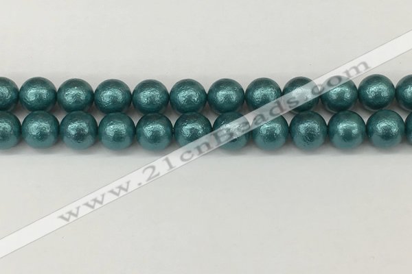 CSB2335 15.5 inches 14mm round wrinkled shell pearl beads wholesale