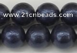 CSB2343 15.5 inches 10mm round wrinkled shell pearl beads wholesale