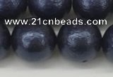 CSB2345 15.5 inches 14mm round wrinkled shell pearl beads wholesale