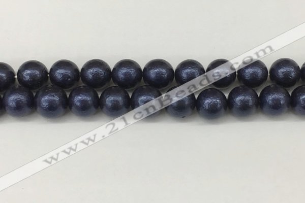 CSB2345 15.5 inches 14mm round wrinkled shell pearl beads wholesale