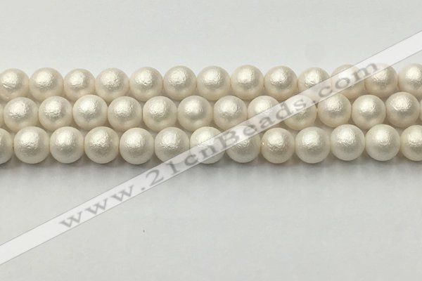 CSB2362 15.5 inches 8mm round matte wrinkled shell pearl beads