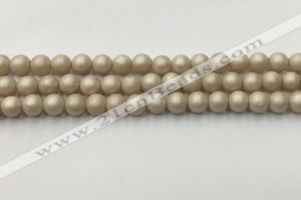 CSB2371 15.5 inches 6mm round matte wrinkled shell pearl beads