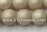 CSB2373 15.5 inches 10mm round matte wrinkled shell pearl beads