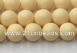 CSB2380 15.5 inches 4mm round matte wrinkled shell pearl beads