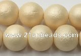 CSB2393 15.5 inches 10mm round matte wrinkled shell pearl beads