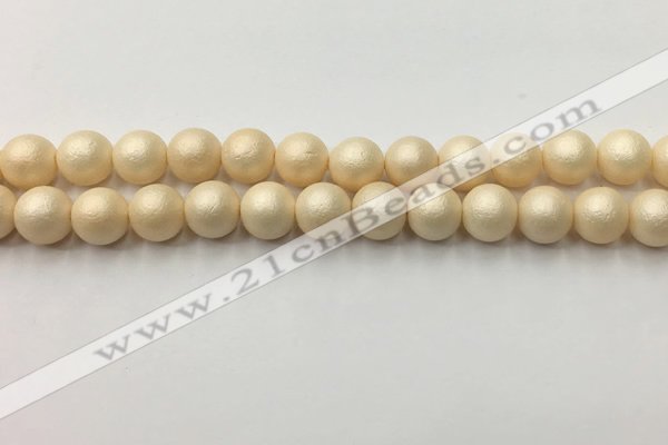 CSB2393 15.5 inches 10mm round matte wrinkled shell pearl beads