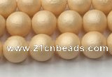 CSB2400 15.5 inches 4mm round matte wrinkled shell pearl beads