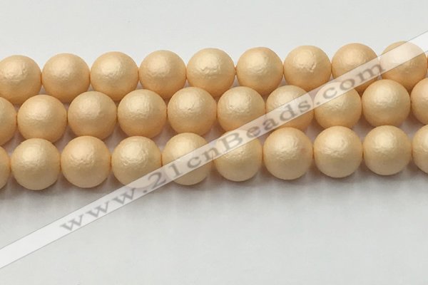 CSB2406 15.5 inches 16mm round matte wrinkled shell pearl beads