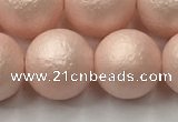 CSB2415 15.5 inches 14mm round matte wrinkled shell pearl beads