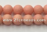 CSB2420 15.5 inches 4mm round matte wrinkled shell pearl beads