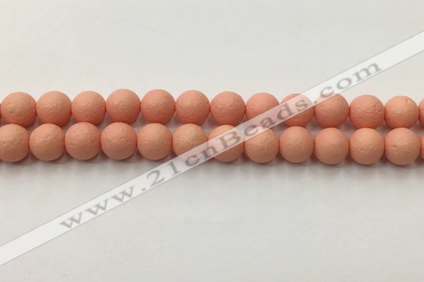 CSB2423 15.5 inches 10mm round matte wrinkled shell pearl beads