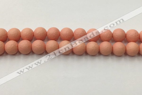 CSB2424 15.5 inches 12mm round matte wrinkled shell pearl beads