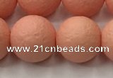 CSB2425 15.5 inches 14mm round matte wrinkled shell pearl beads