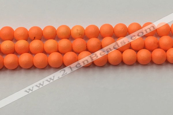 CSB2433 15.5 inches 10mm round matte wrinkled shell pearl beads