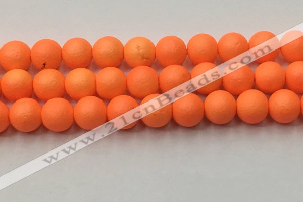 CSB2436 15.5 inches 16mm round matte wrinkled shell pearl beads