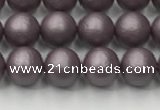 CSB2440 15.5 inches 4mm round matte wrinkled shell pearl beads