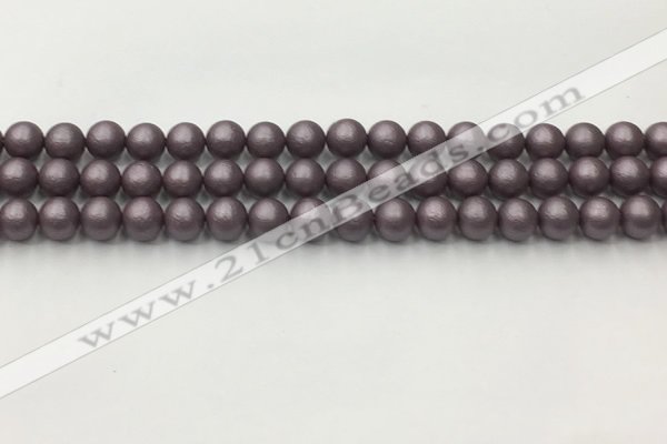 CSB2440 15.5 inches 4mm round matte wrinkled shell pearl beads