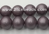 CSB2441 15.5 inches 6mm round matte wrinkled shell pearl beads