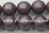 CSB2443 15.5 inches 10mm round matte wrinkled shell pearl beads
