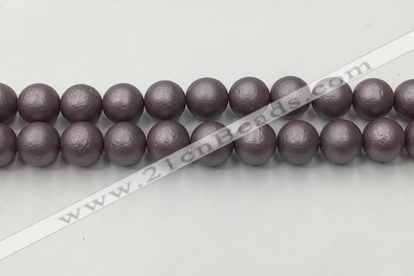 CSB2446 15.5 inches 16mm round matte wrinkled shell pearl beads