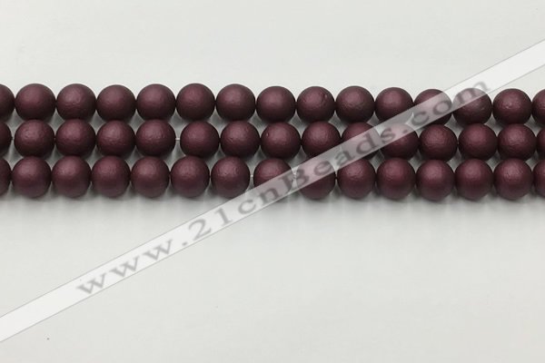 CSB2451 15.5 inches 6mm round matte wrinkled shell pearl beads