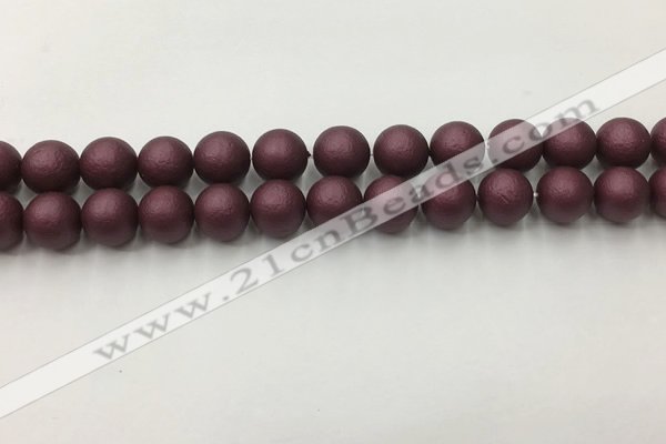 CSB2453 15.5 inches 10mm round matte wrinkled shell pearl beads