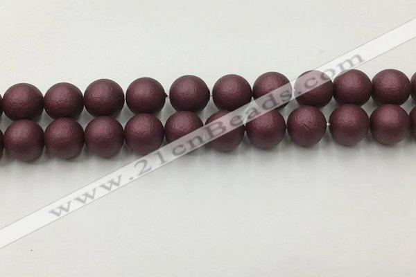 CSB2455 15.5 inches 14mm round matte wrinkled shell pearl beads
